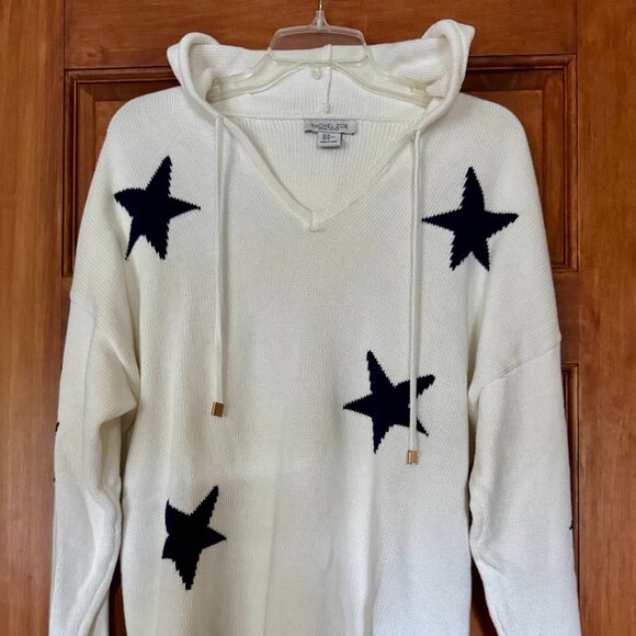 Rachel Zoe Cotton Hoodie Star Sweater - Size XL - Picture 1 of 5